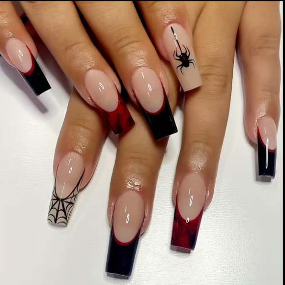 Spiderman Other - 24 pc Spider-Man style press on nails